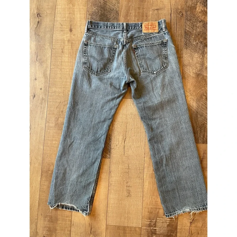 Levi's 559 Relaxed Straight Jeans Mens 34x30 Distressed Frayed Hem Y2K Grunge